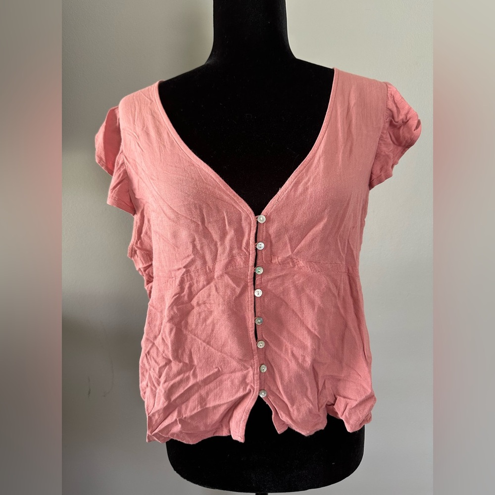 Pink Button-Up Women's Top‎